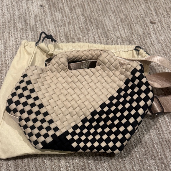 Naghedi Handbags - Naghedi St. Barths Graphic Geo Petit Tote Two-Tone in Indio